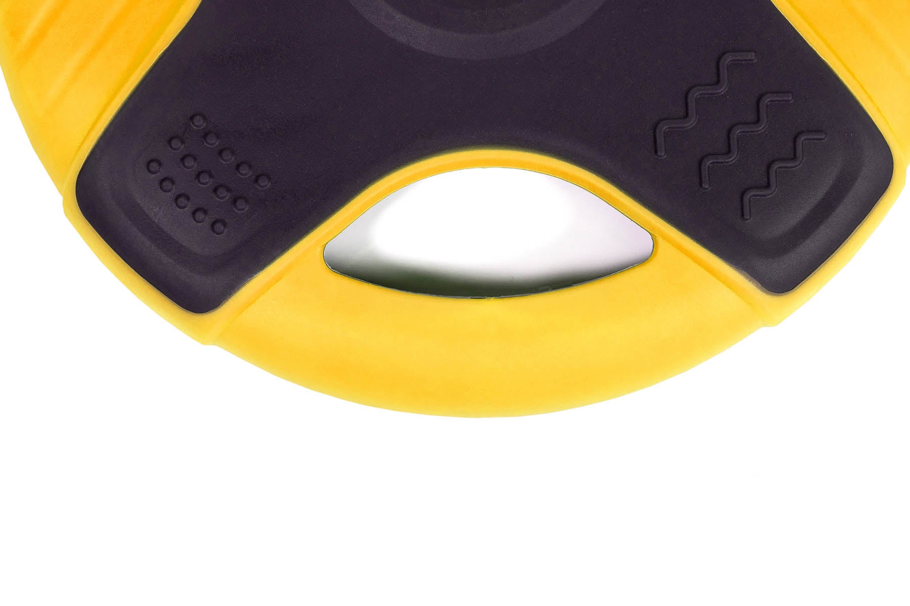 Frisbee pentru caini Gloria Easy Catch – detaliu maner galben