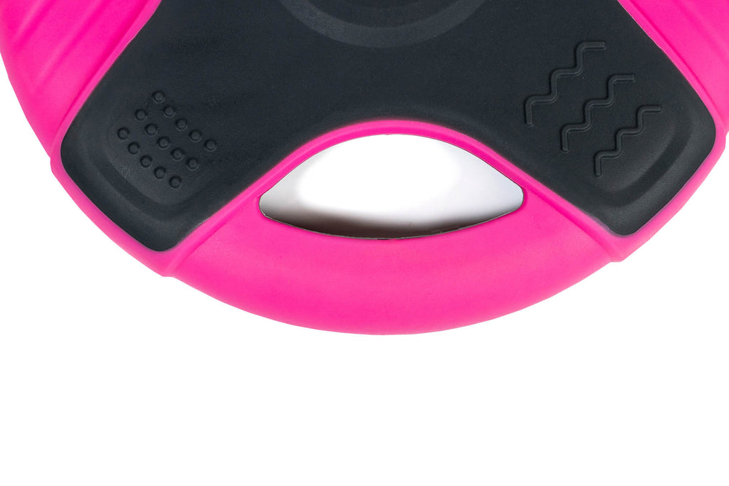 Frisbee pentru caini Gloria Easy Catch – detaliu maner roz