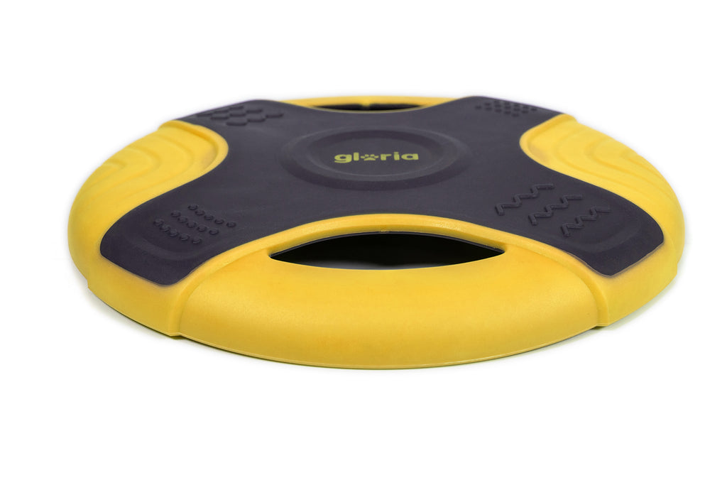 Frisbee pentru caini Gloria Easy Catch – vedere lateral galben