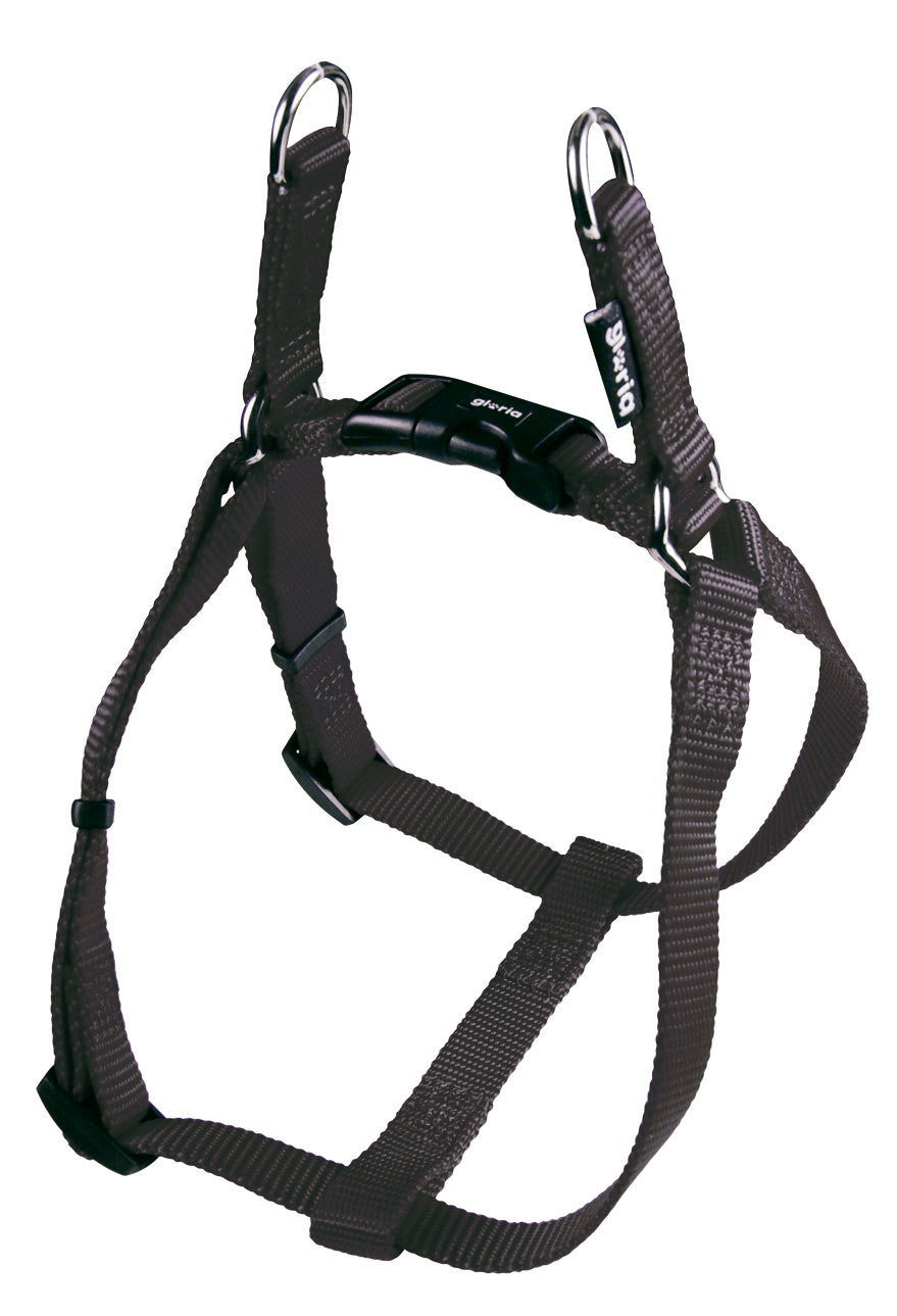 Ham anti-fugă din nylon Gloria pentru câini, culoare negru