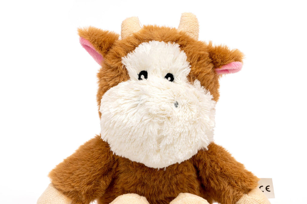 Detaliu fata jucarie de plus pentru caini Gloria Banjo, material moale