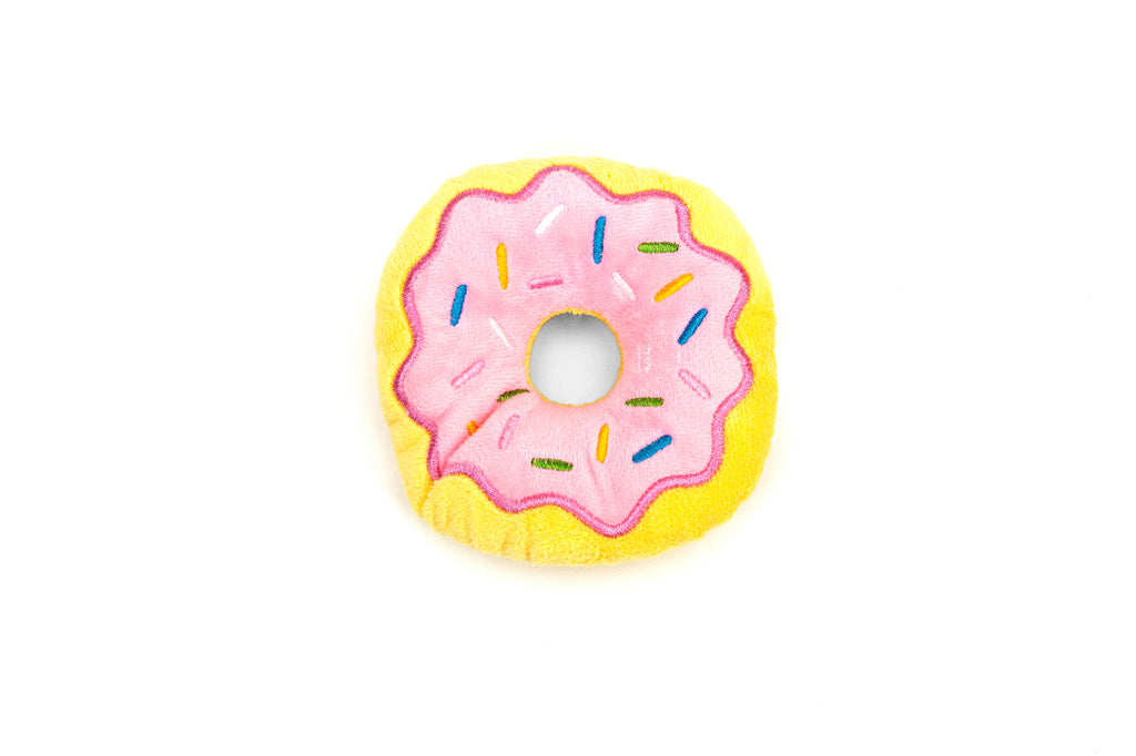 Jucarie de plus pentru caini Gloria Frosty Dognut mica, usoara, cu sunet