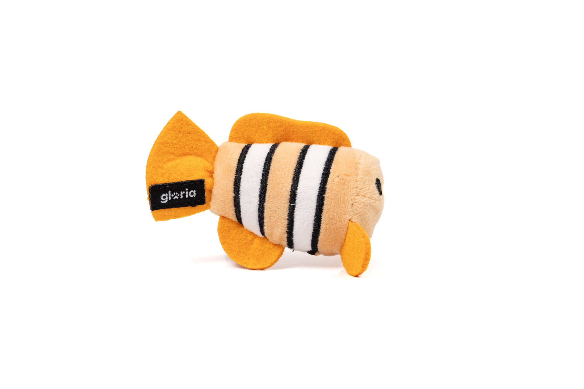 Jucarie de plus pentru caini Gloria Oleg vazuta lateral, culoare portocalie