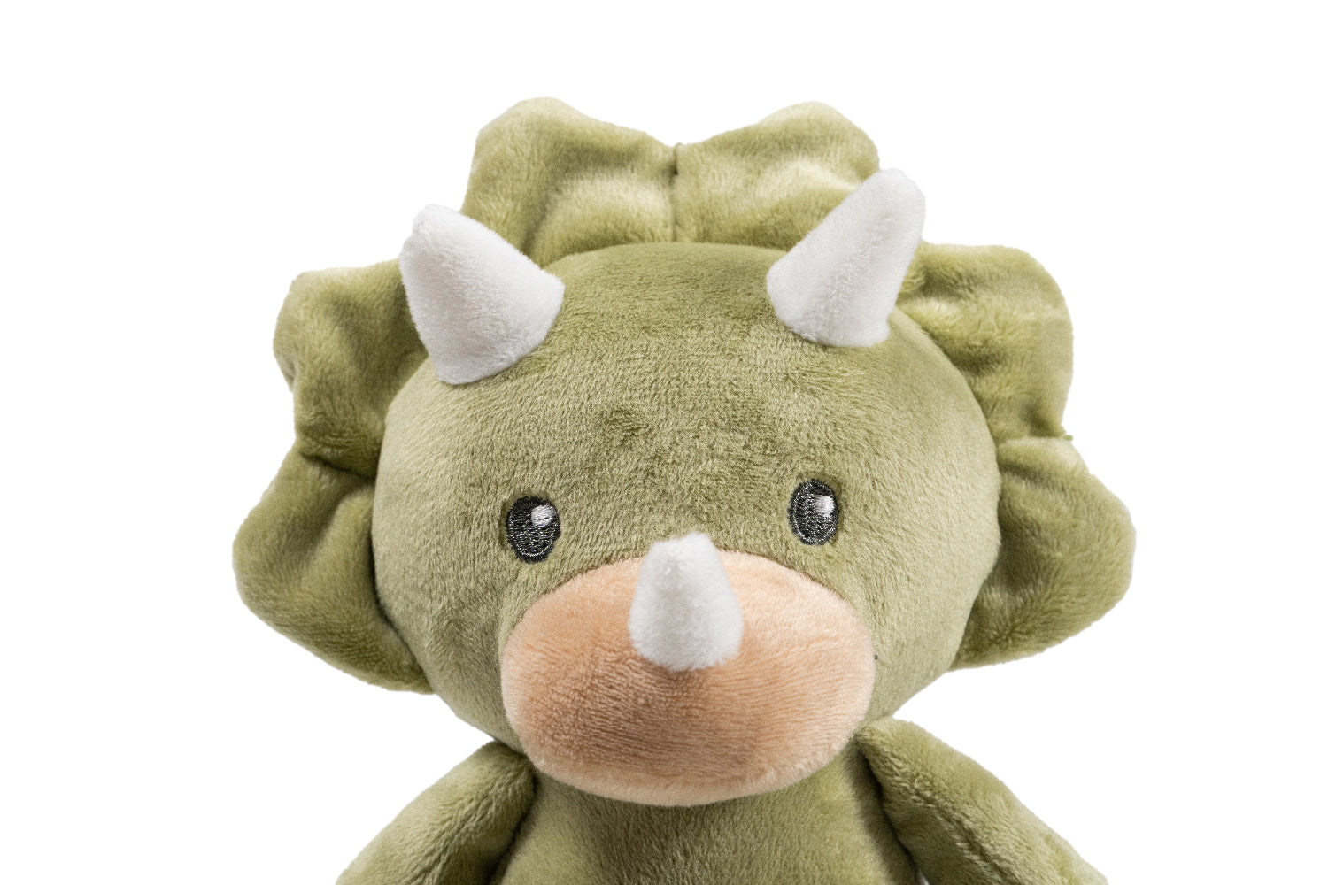 Detaliu fata jucarie de plus pentru caini Gloria Togo cu expresie jucausa