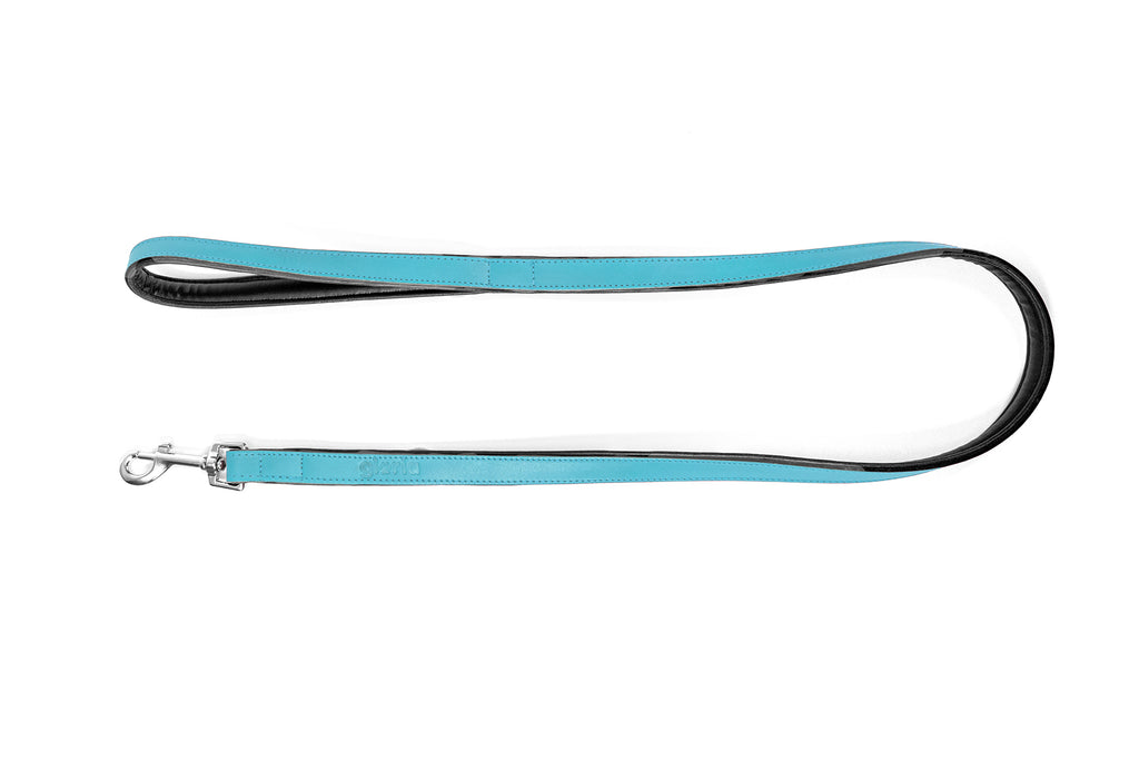 Lesă din piele căptușită Gloria, culoare albastru, vedere completă