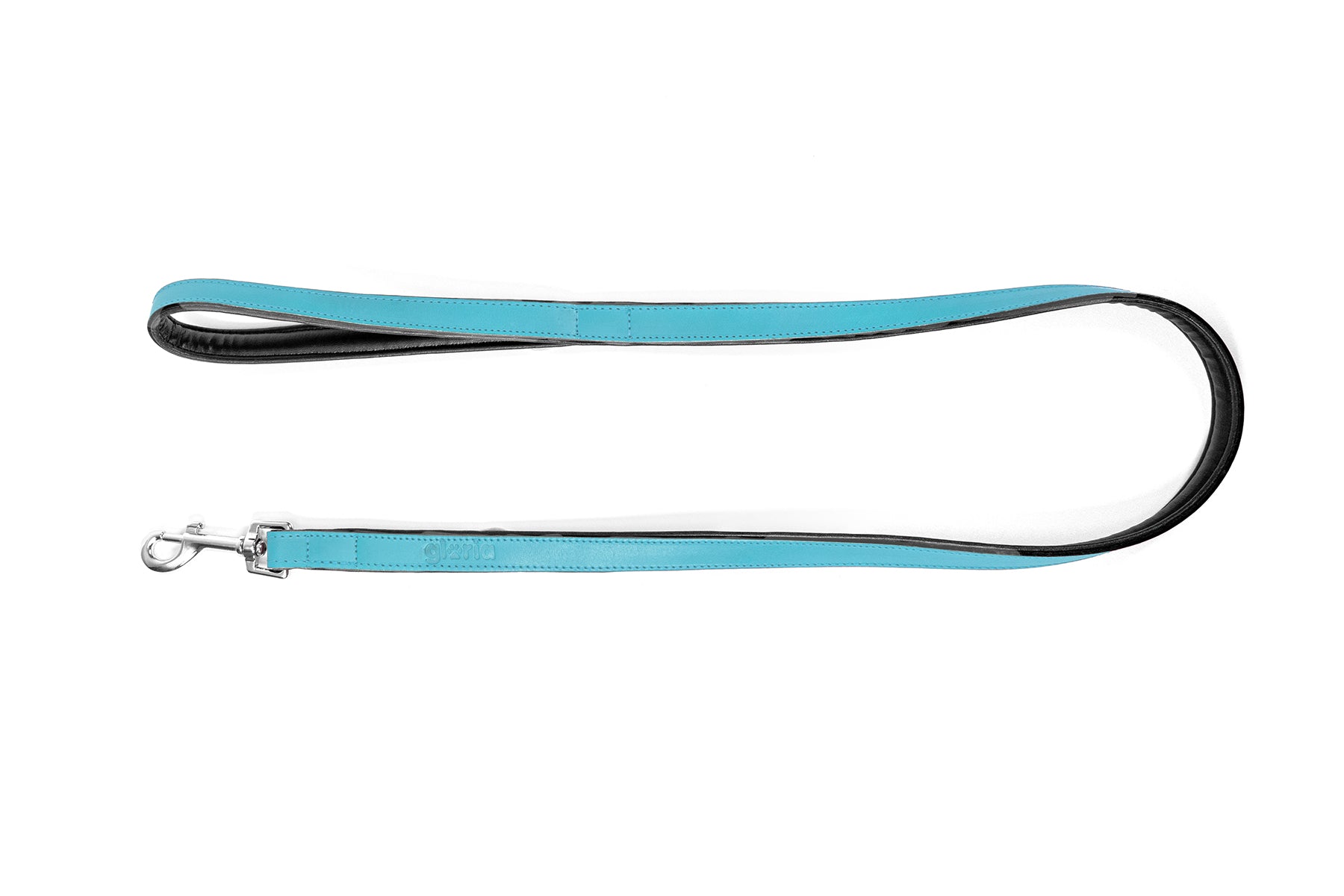 Lesă din piele căptușită Gloria, culoare albastru, vedere completă