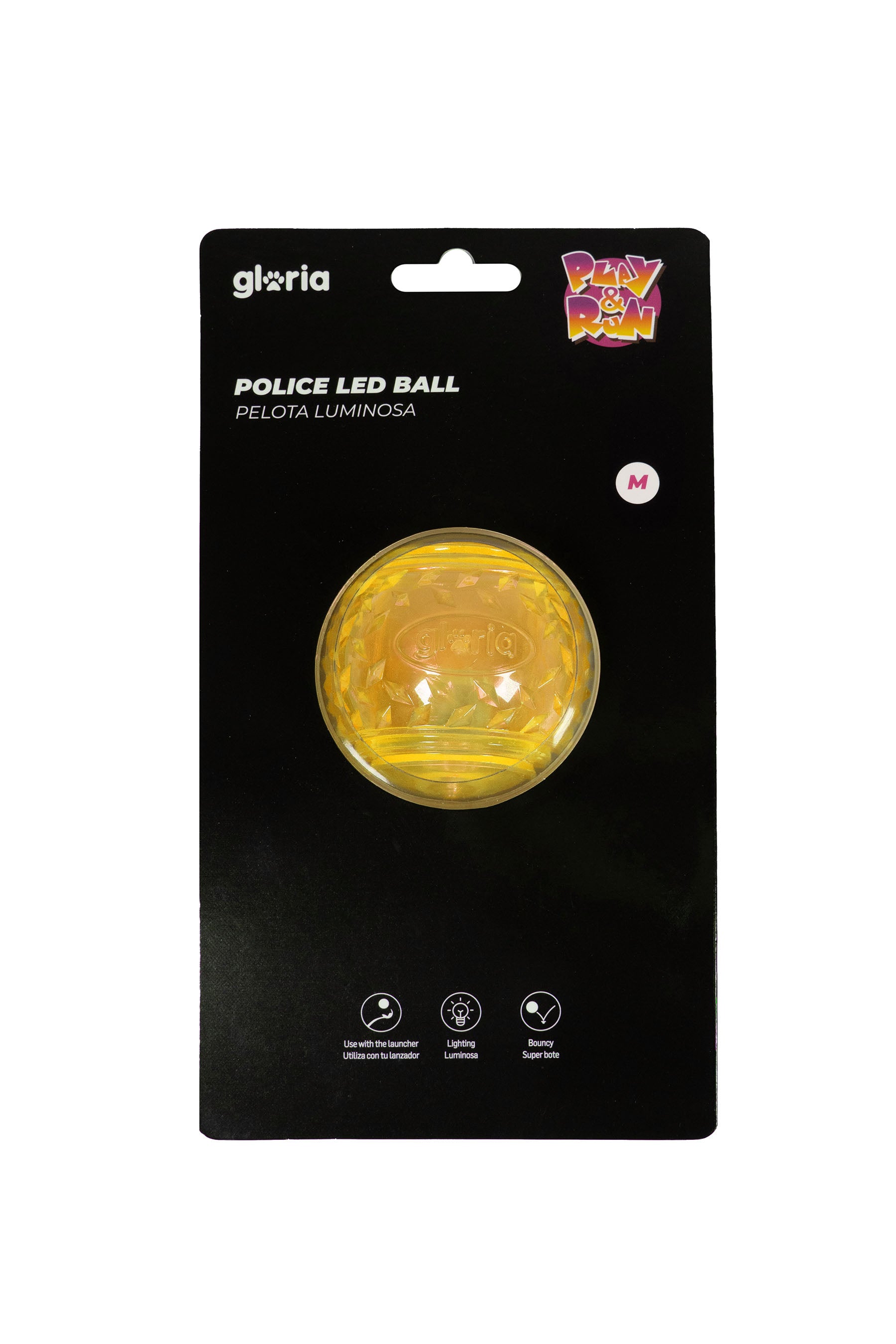 Minge LED luminoasa pentru caini Police – ambalaj galben