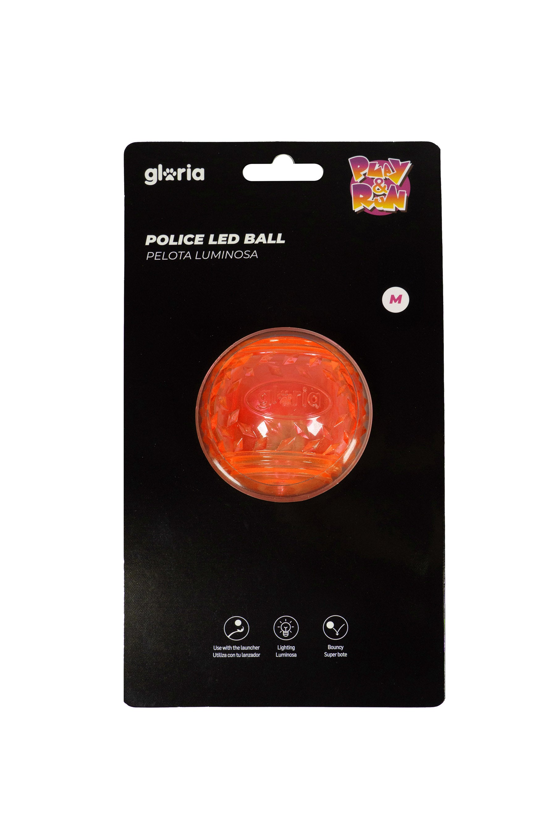 Ambalaj minge LED luminoasa pentru caini Police culoare portocalie