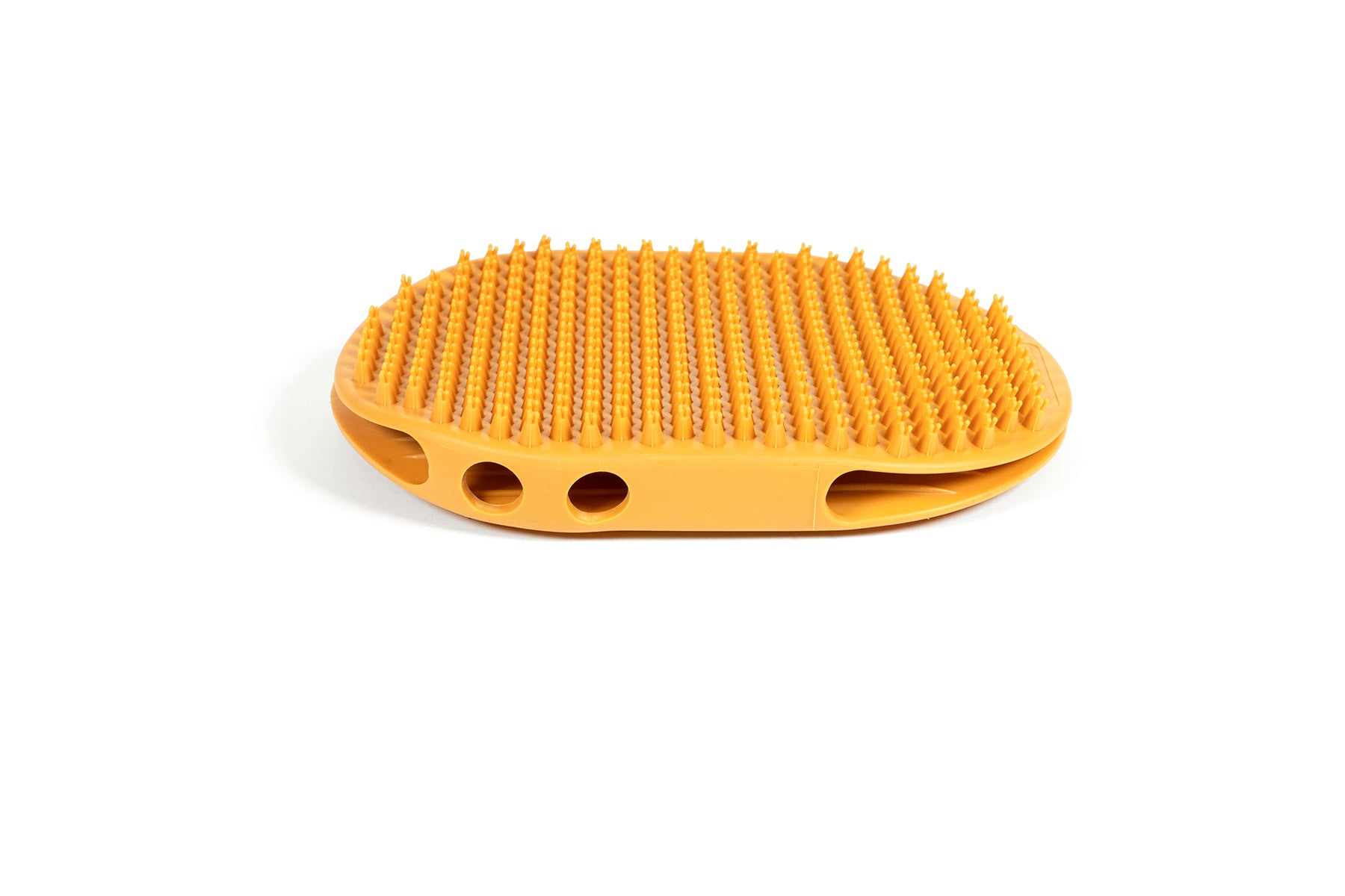 Perie grooming Kimbo din cauciuc, vedere laterala, utilizare zilnica