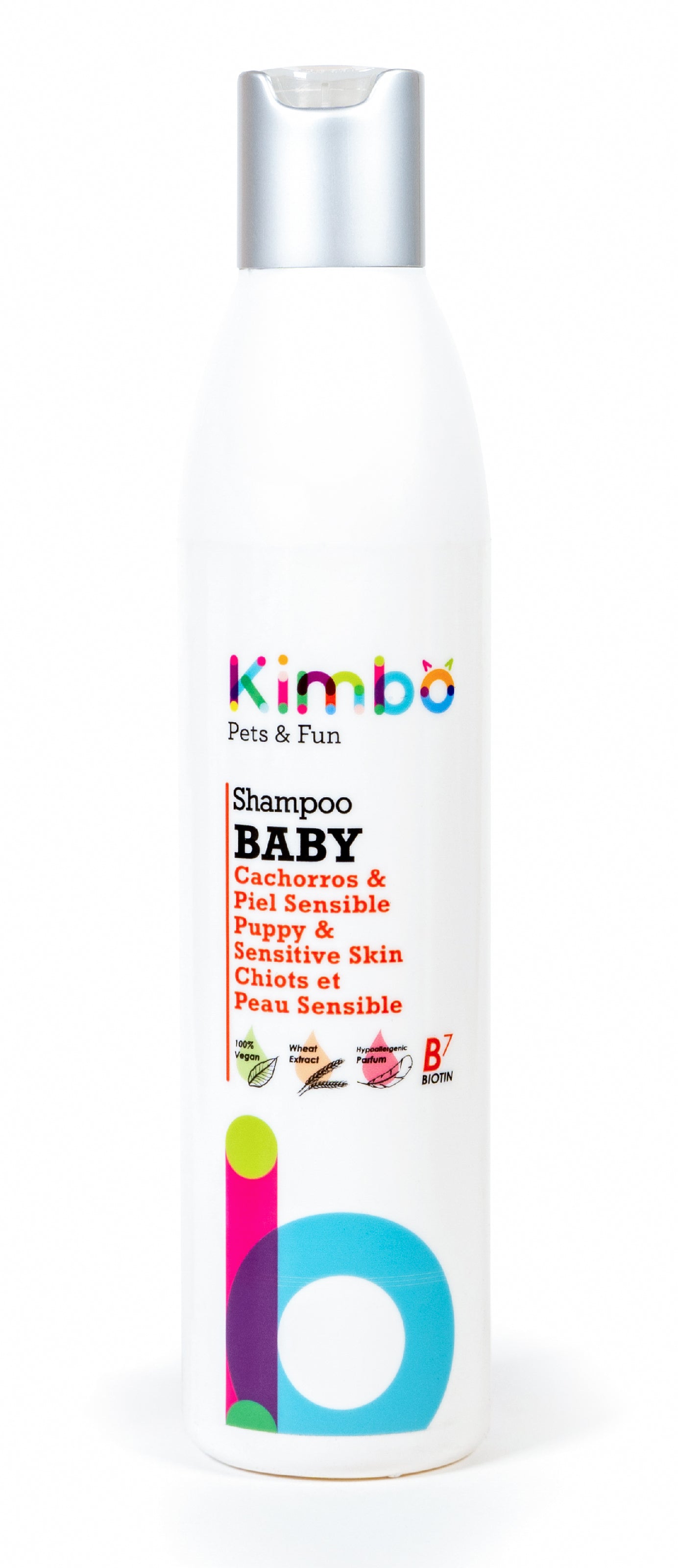 Flacon de șampon Kimbo Baby pentru pui și piele sensibilă, câini și pisici