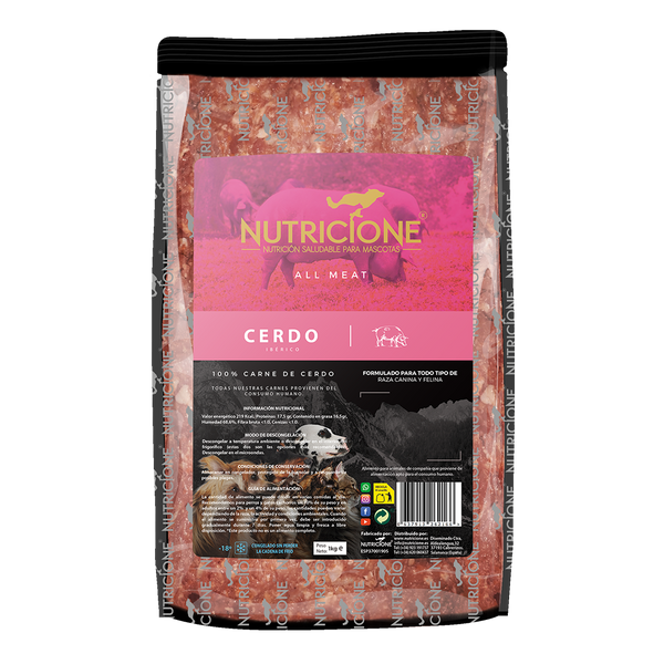 BARF 100% Carne Porc Iberic 1Kg