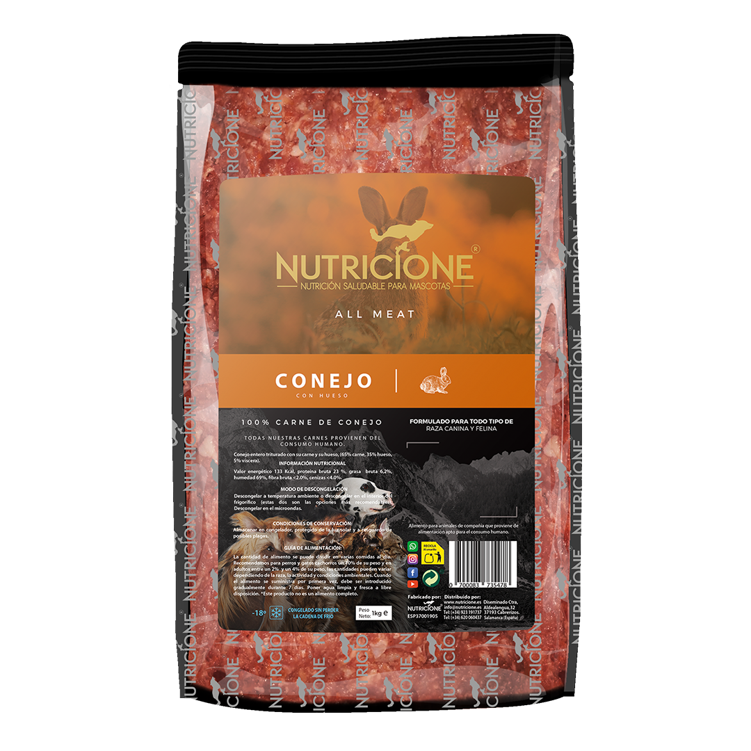 BARF 100% carne de iepure pentru câini și pisici – 1 kg