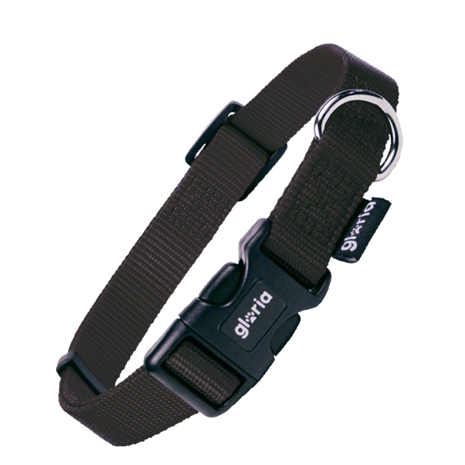 Zgardă reglabilă din nylon Gloria pentru câini, culoare negru