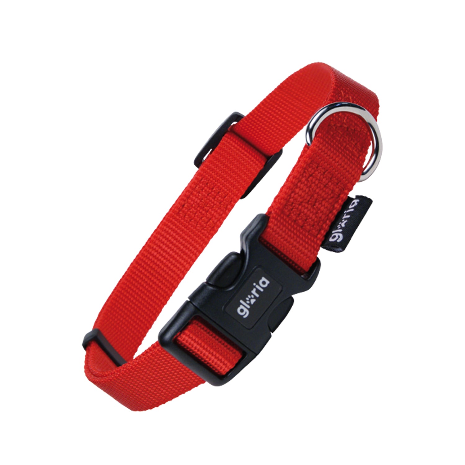Zgardă reglabilă din nylon Gloria pentru câini, culoare roșu