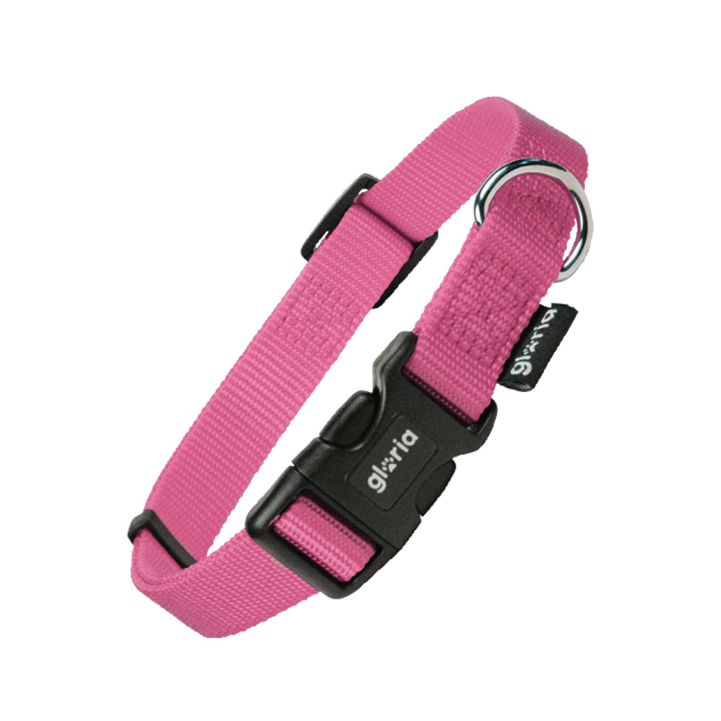 Zgardă reglabilă din nylon Gloria pentru câini, culoare roz