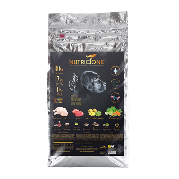 Hrană Uscată cu Carne Proaspătă pentru Câini Junior | Fără Cereale | Pui/Ton | 12 Kg
