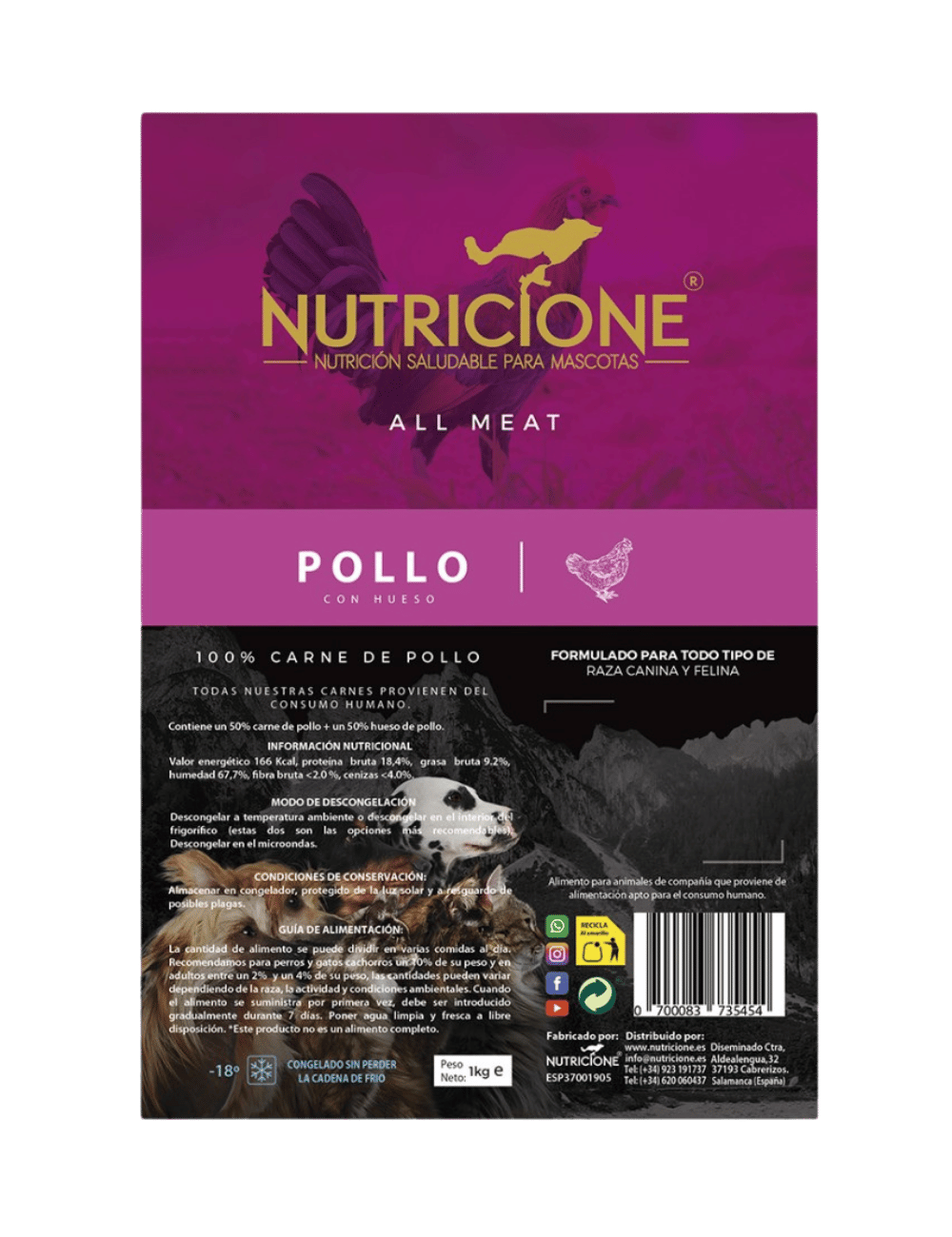 BARF 100% Carne Pui 1Kg