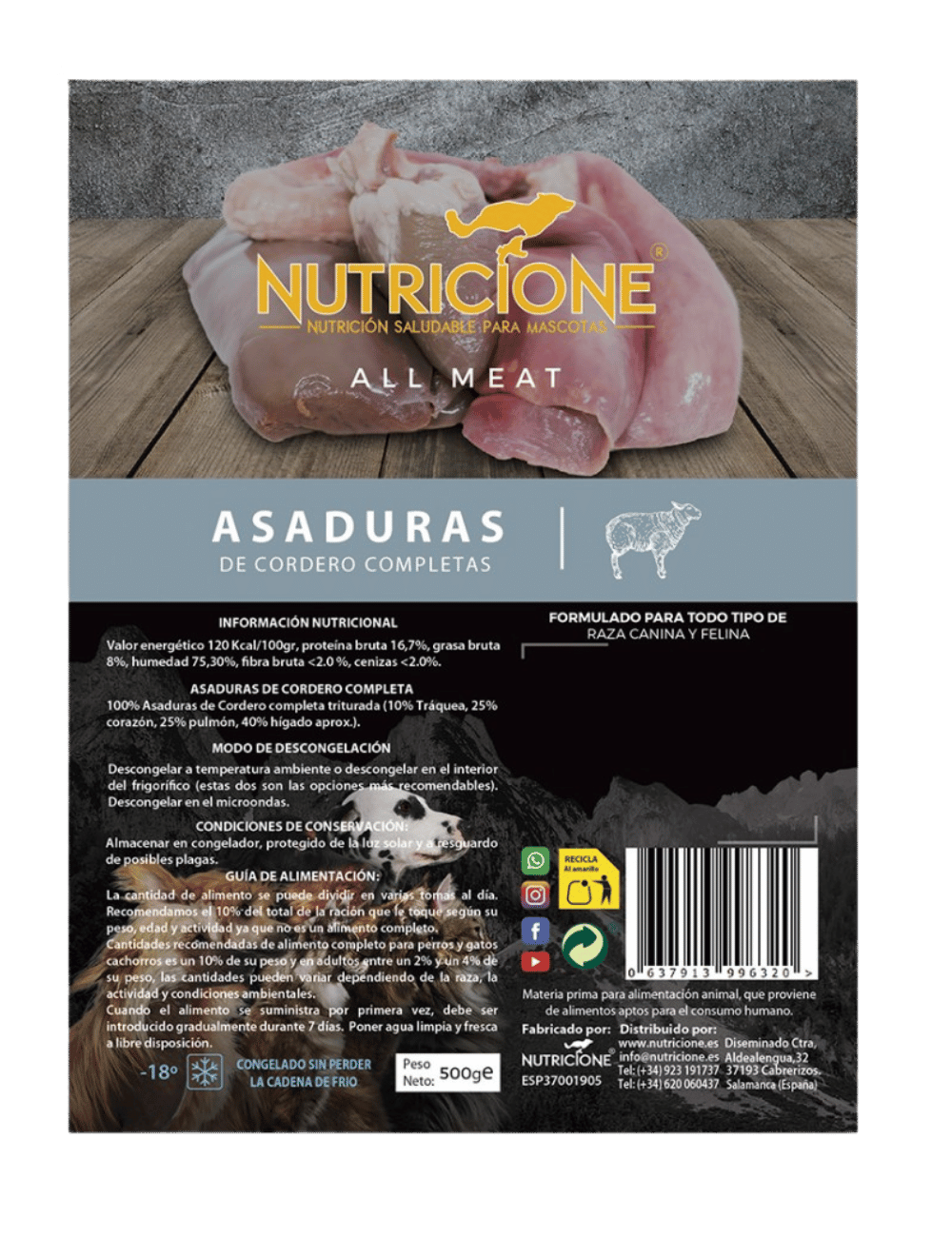 BARF 100% CARNE, Organe de Miel 500g