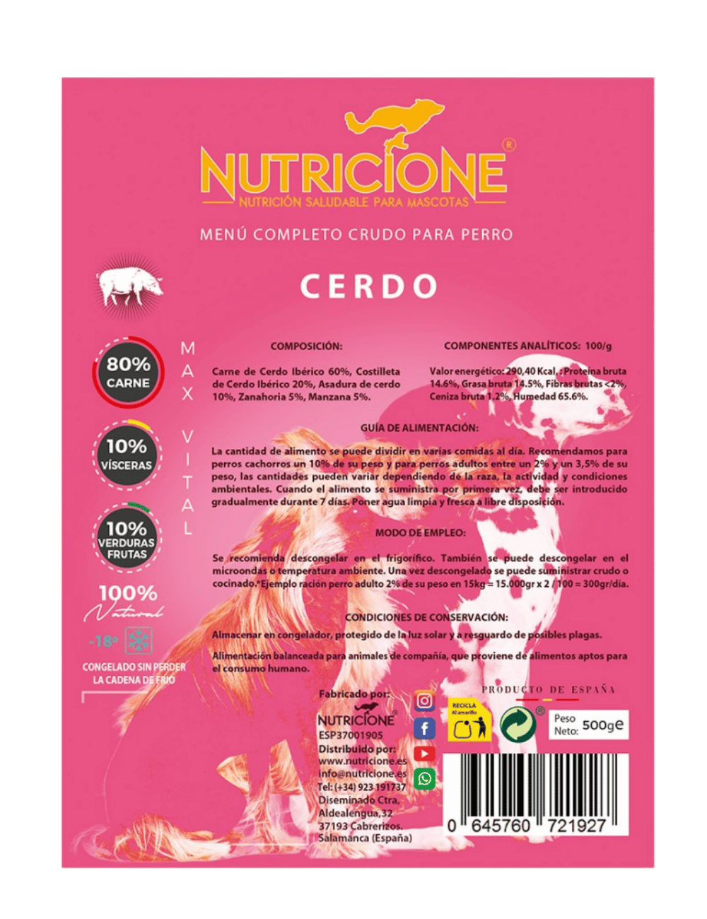 Original Barf | Meniu Complet Porc Monoproteic 500g