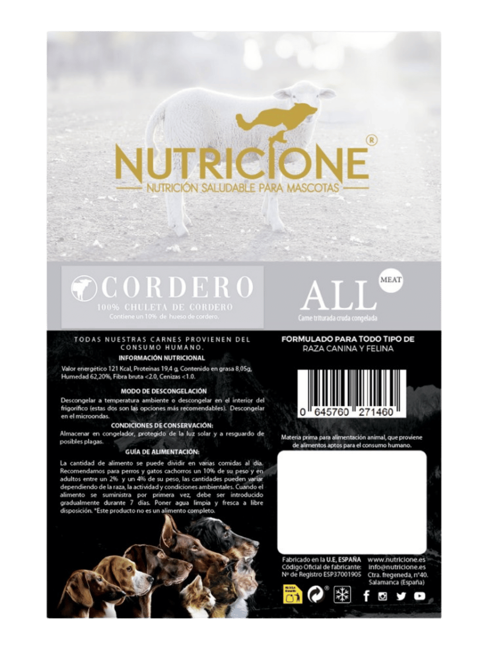 BARF 100% Carne Miel 1Kg