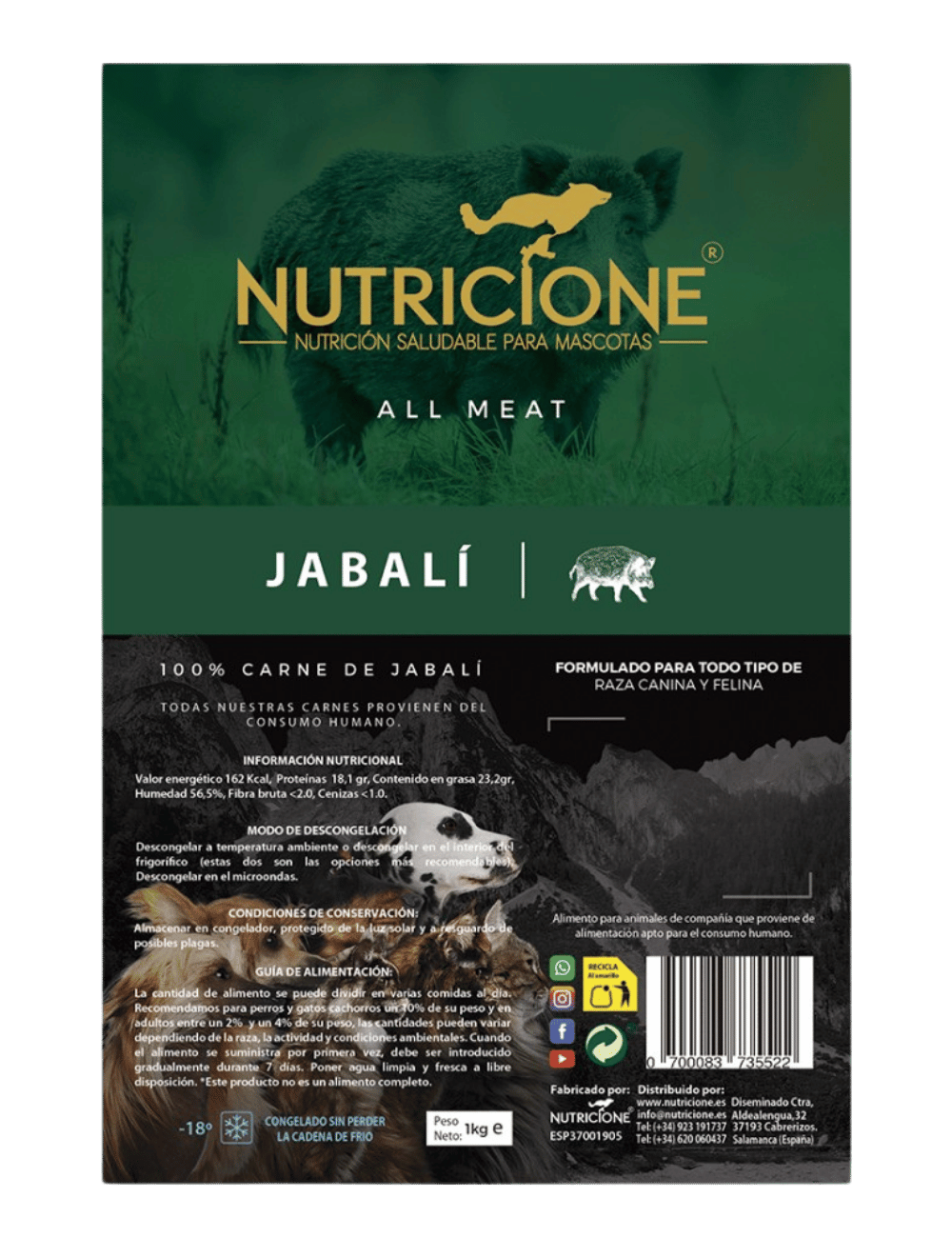 BARF 100% Carne Mistreț 1Kg