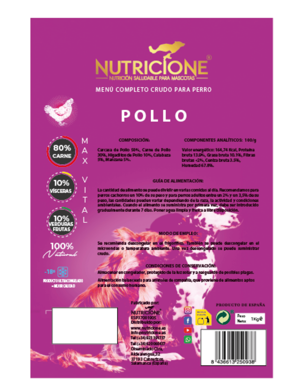 Original Barf | Meniu Complet Pui Monoproteic 1Kg