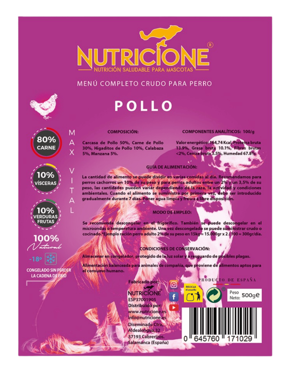 Original Barf | Meniu Complet Pui Monoproteic 500g