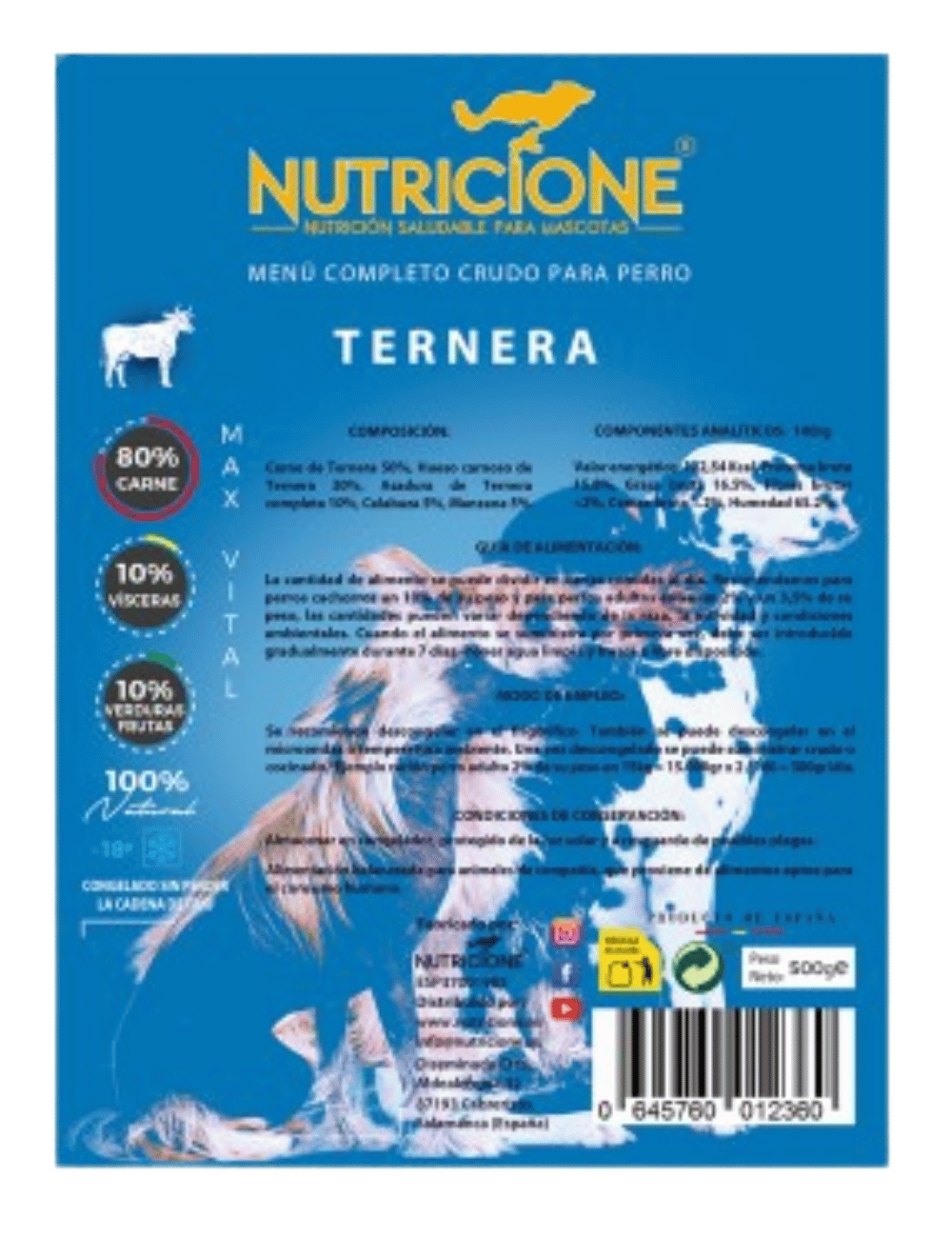 Original Barf | Meniu Complet Vită Monoproteic 500g