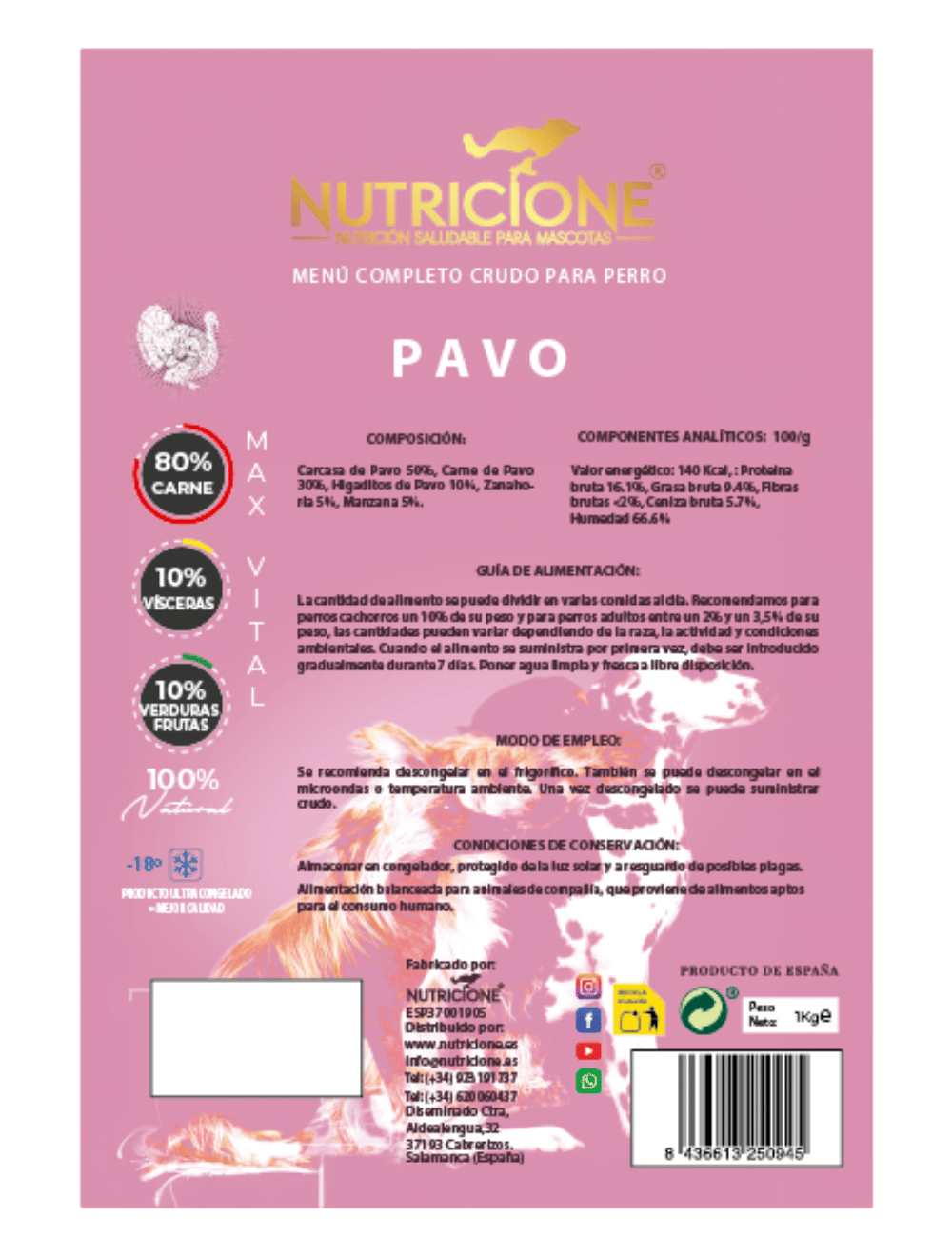 Original Barf | Meniu Complet Curcan Monoproteic 1Kg