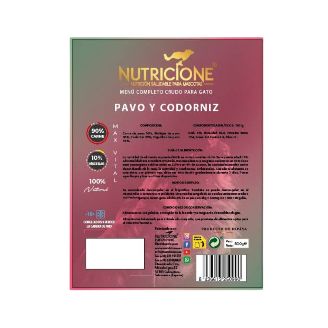 Original Barf | Meniu Complet Curcan/Prepeliță | Pisici 500g