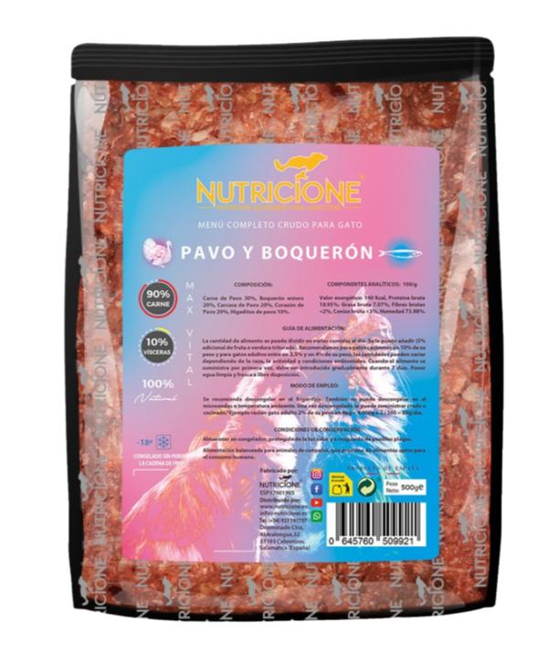 Original Barf | Meniu complet Curcan/Anșoa | Pisici 500g