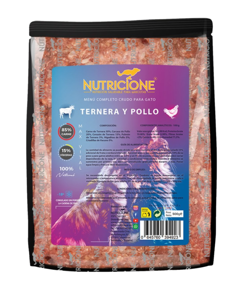 Original Barf | Meniu complet Vită/Pui | Pisici 500g