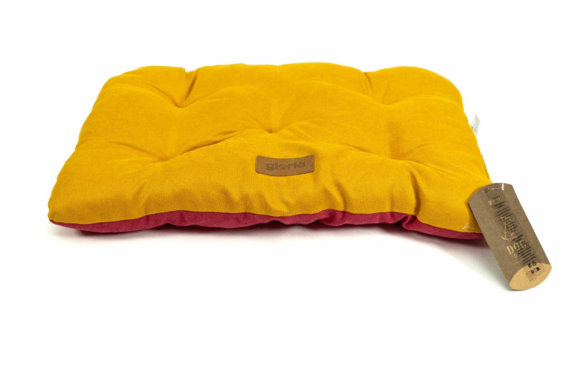 Pernă pentru câini Merida galbenă, vedere frontală