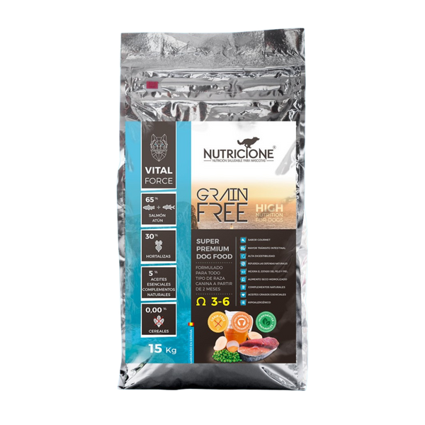 Somon/Ton 15 Kg | Hrană Uscată Fără Cereale cu Somon și Ton 15 Kg