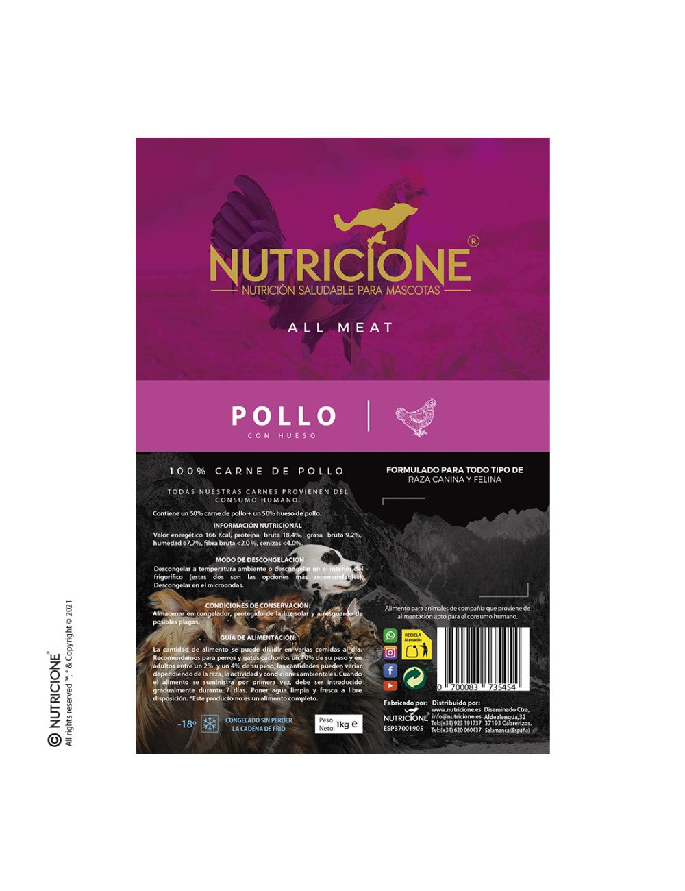 BARF 100% Carne Pui 1Kg